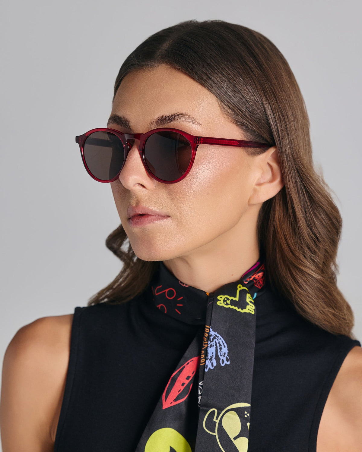 Faos Monaco Crystal Red / Stone Brown Γυαλιά Ηλίου